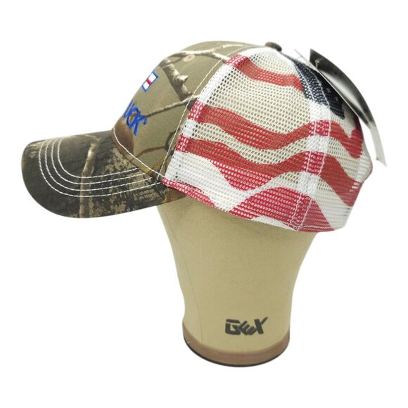 USA Truck Realtree AP Camo Flag Mesh Strapback Cap Trucker Baseball Hat America - Picture 10 of 13